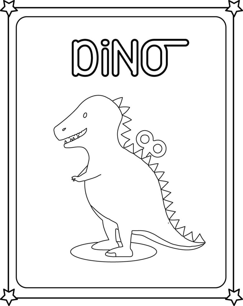 Dinosaur coloring pages for kids vector