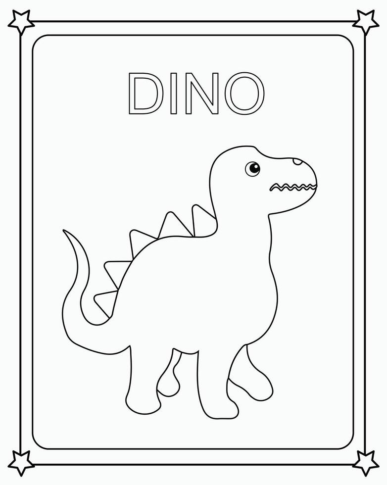 Dinosaur coloring pages for kids vector