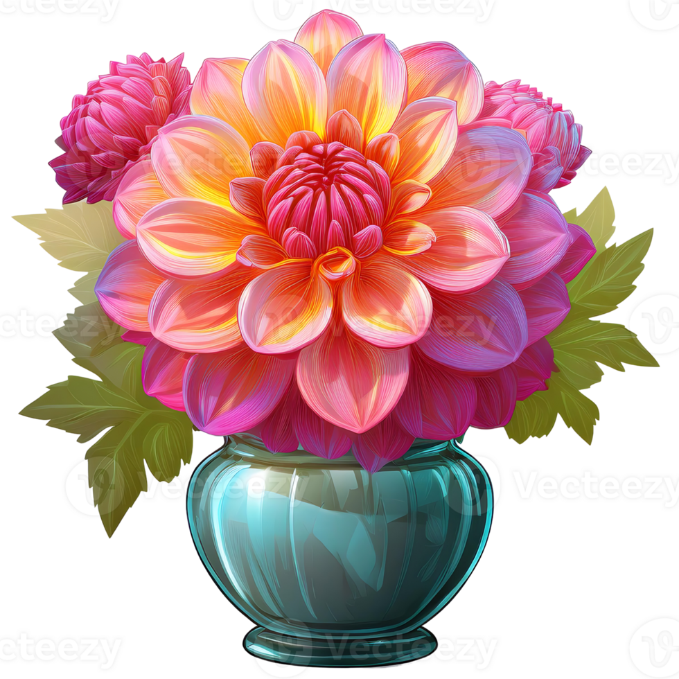 chrysanthemum flowers in a vase. png