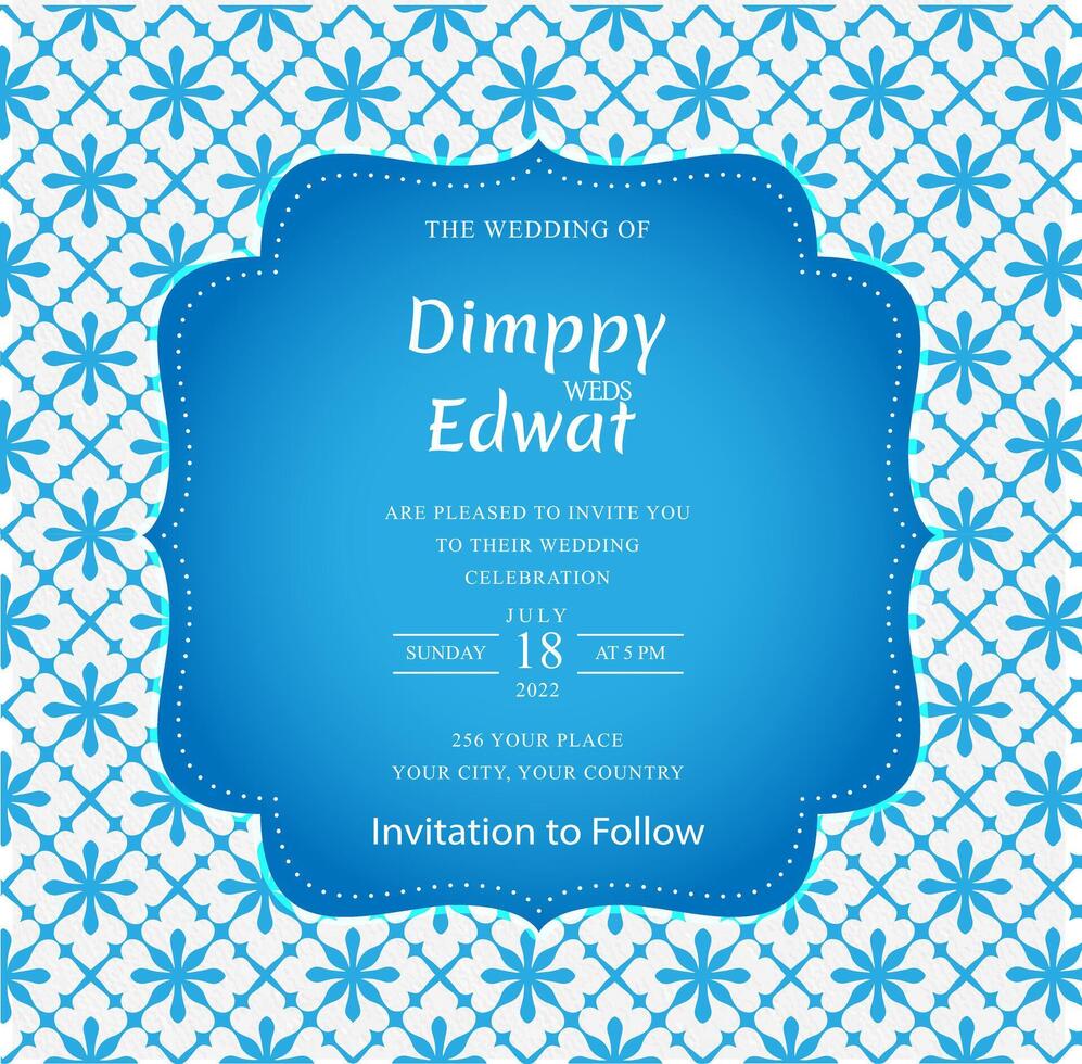 wedding invitation card template for wedding vector
