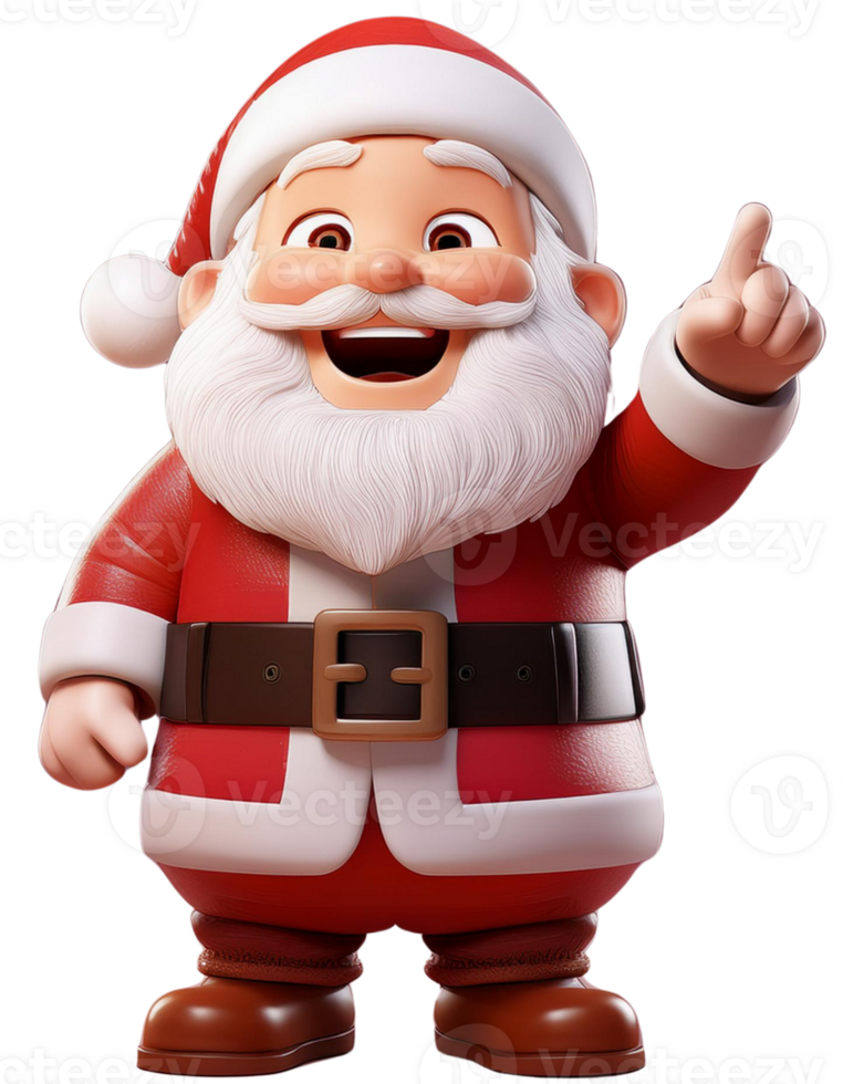 Santa claus poiting to something, illustration png