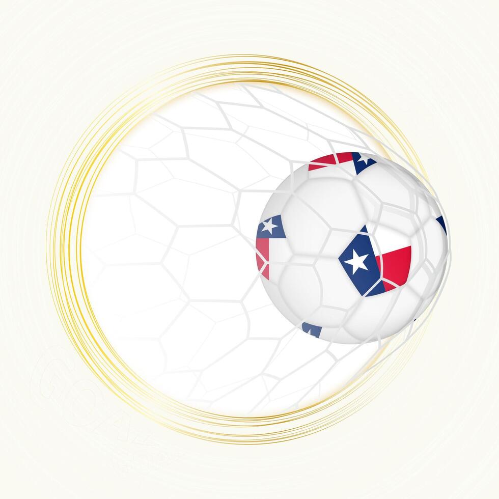 Football emblem with football ball with flag of Texas in net, scoring goal for Texas. vector