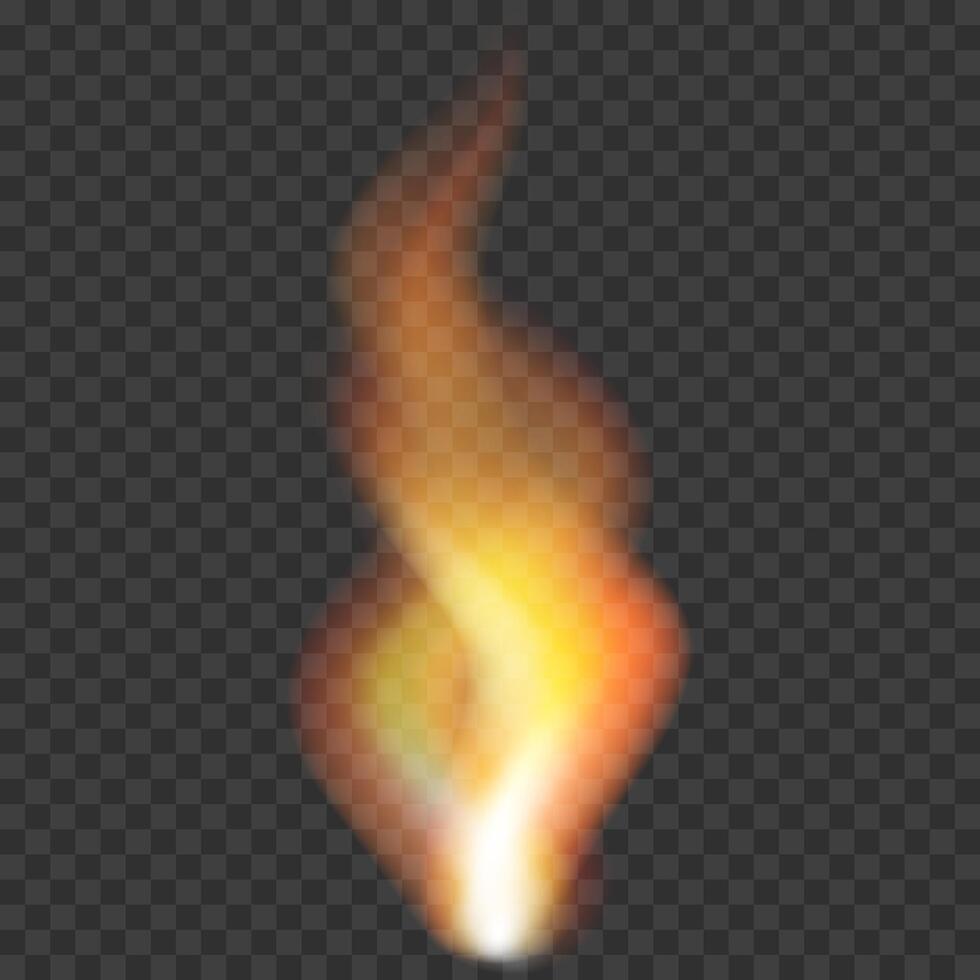 Flame fire illustration. Light effect. Realistic fire. vector