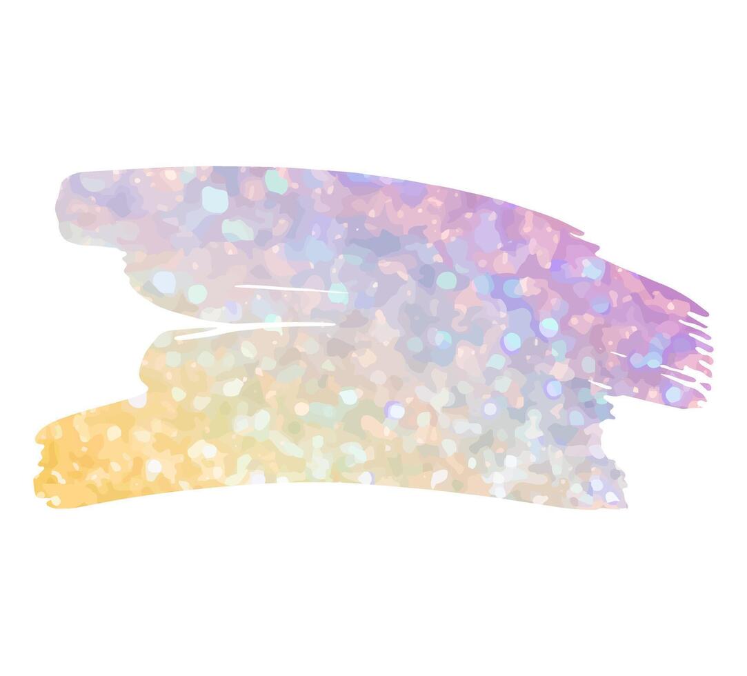 Rainbow gradient paint stroke. Brush stroke with multi colored glitter. Colorful rainbow background vector