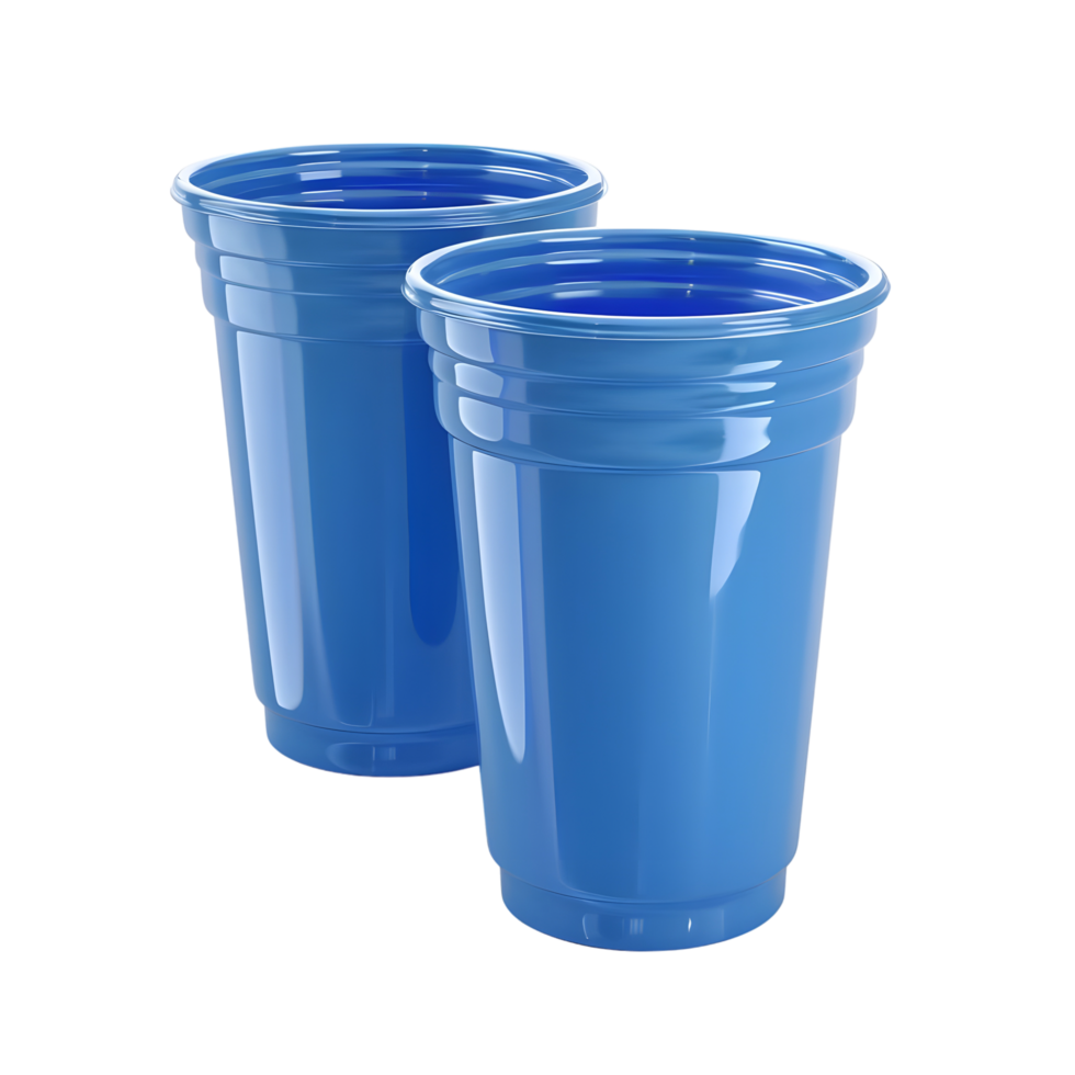 Blue plastic cups isolated on transparent background 50366934 png