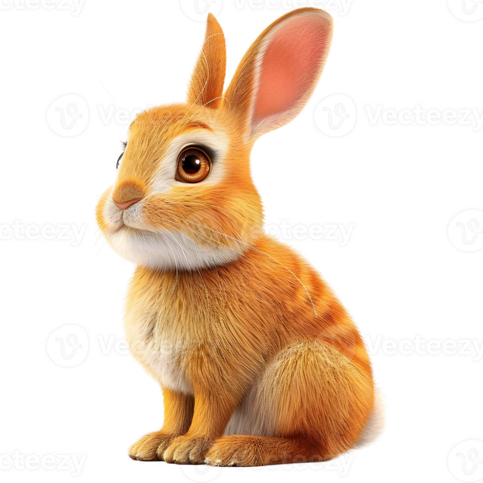 Brown Rabbit isolated on transparent background png