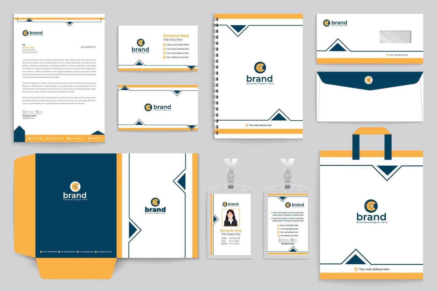 Modern stationery template vector