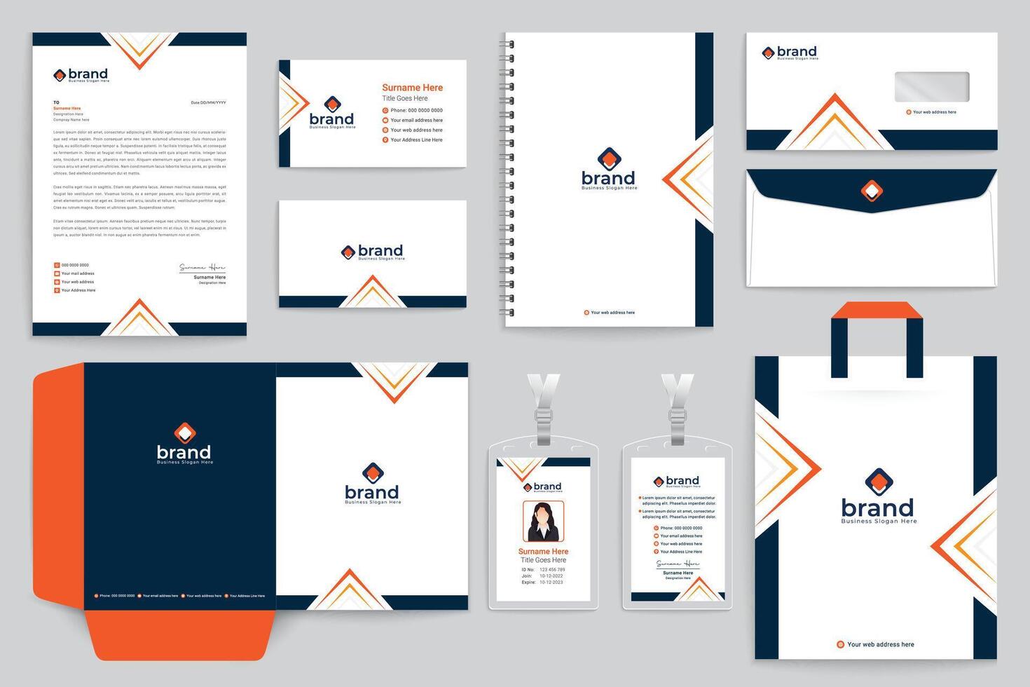 Modern real estate stationery design vector