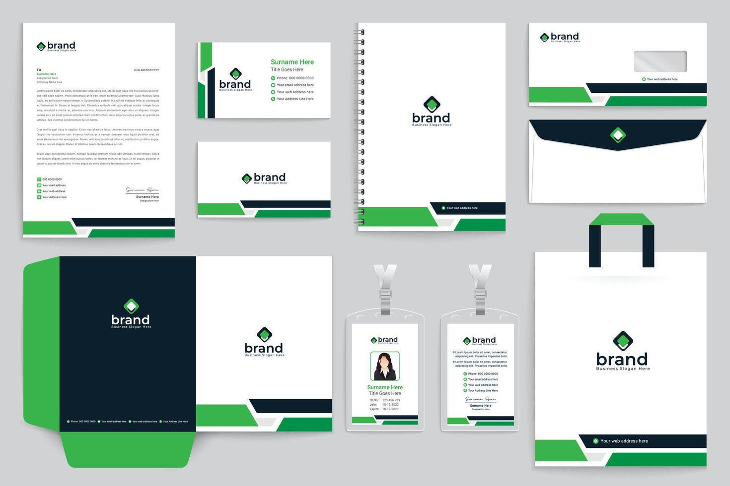 Modern and creative real estate stationery template design vector