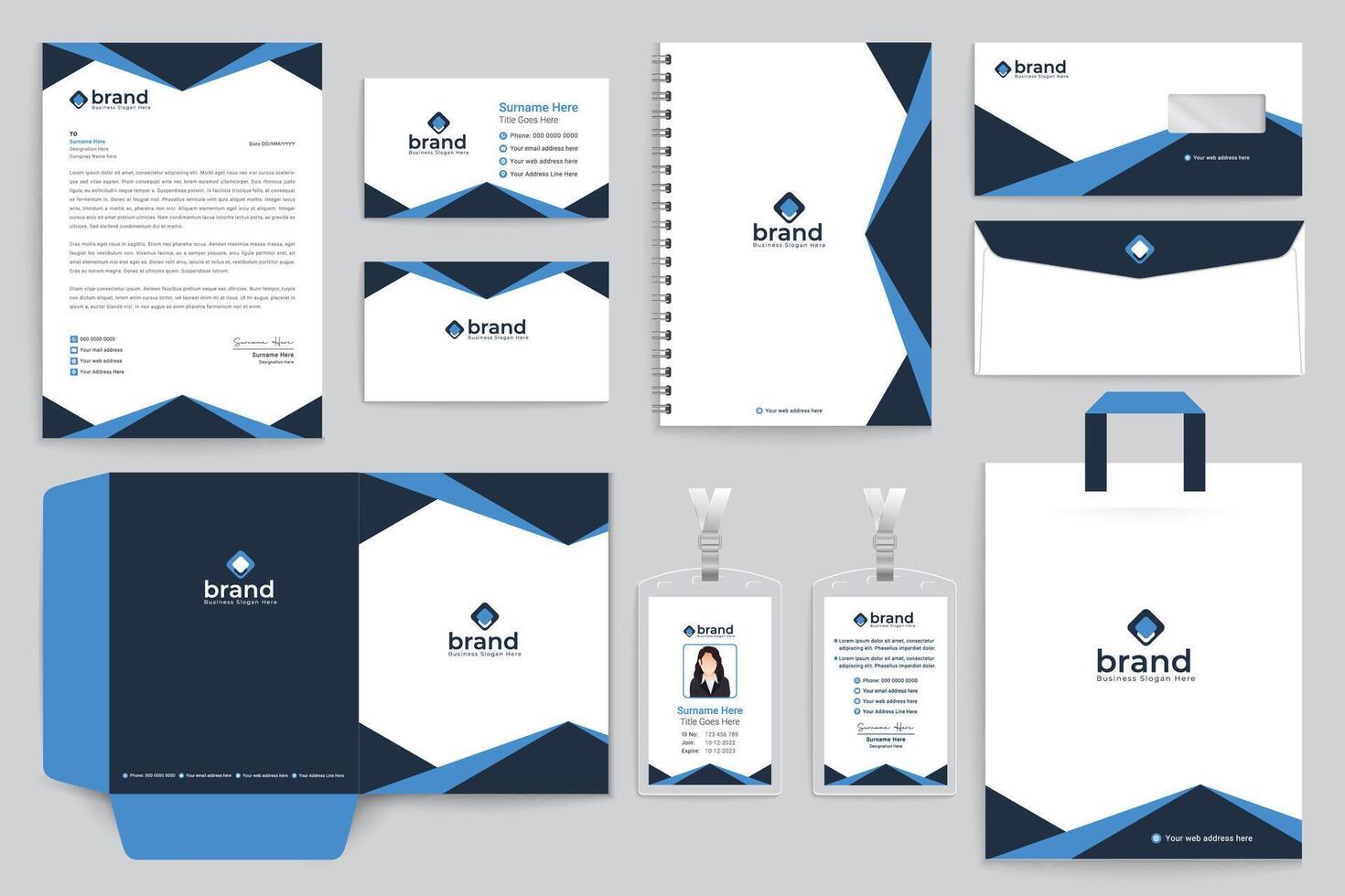 Modern stationery template vector