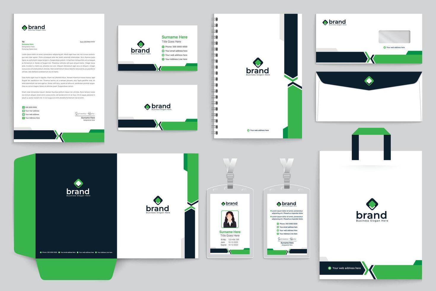 Medical healthcare stationery design vector