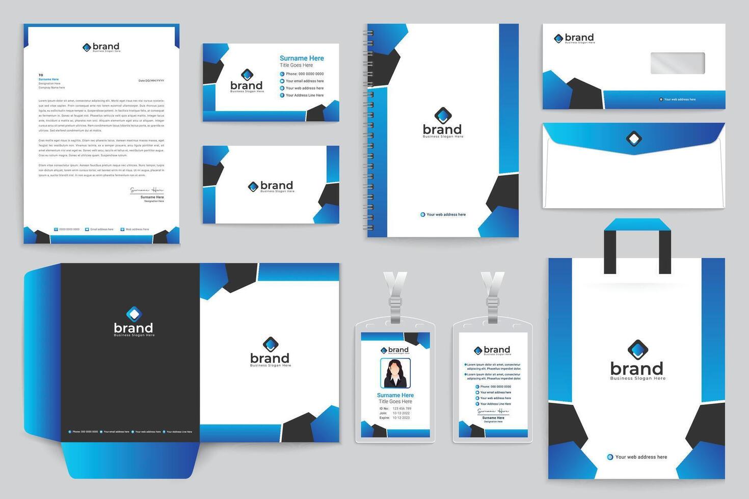 Dental stationery template design vector