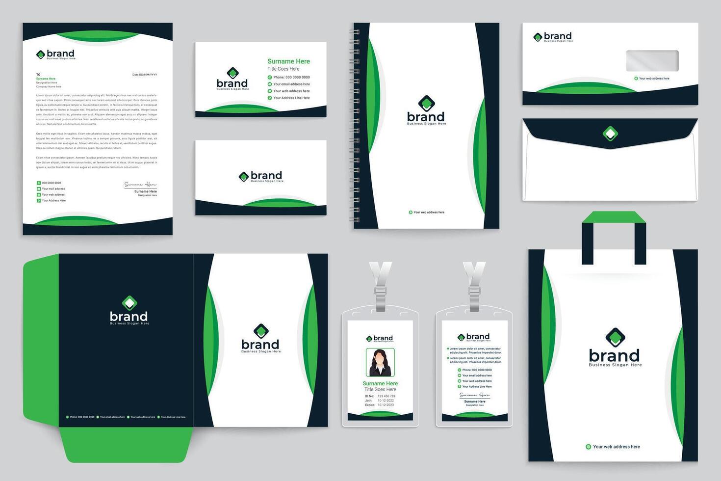 Real estate stationery template design vector