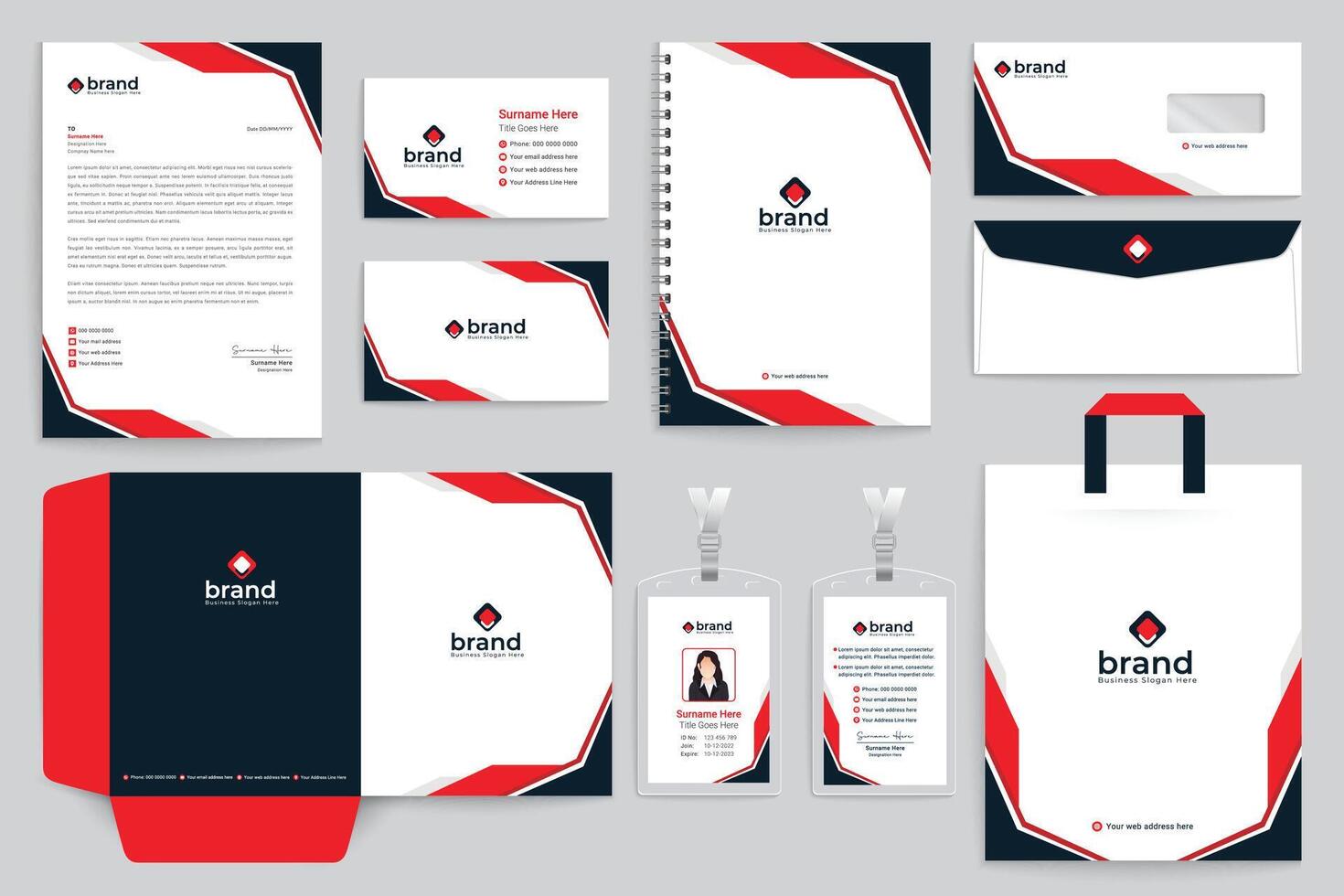 Modern professional stationery template vector