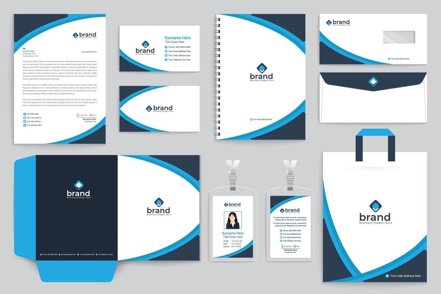 Elegant stationery template vector