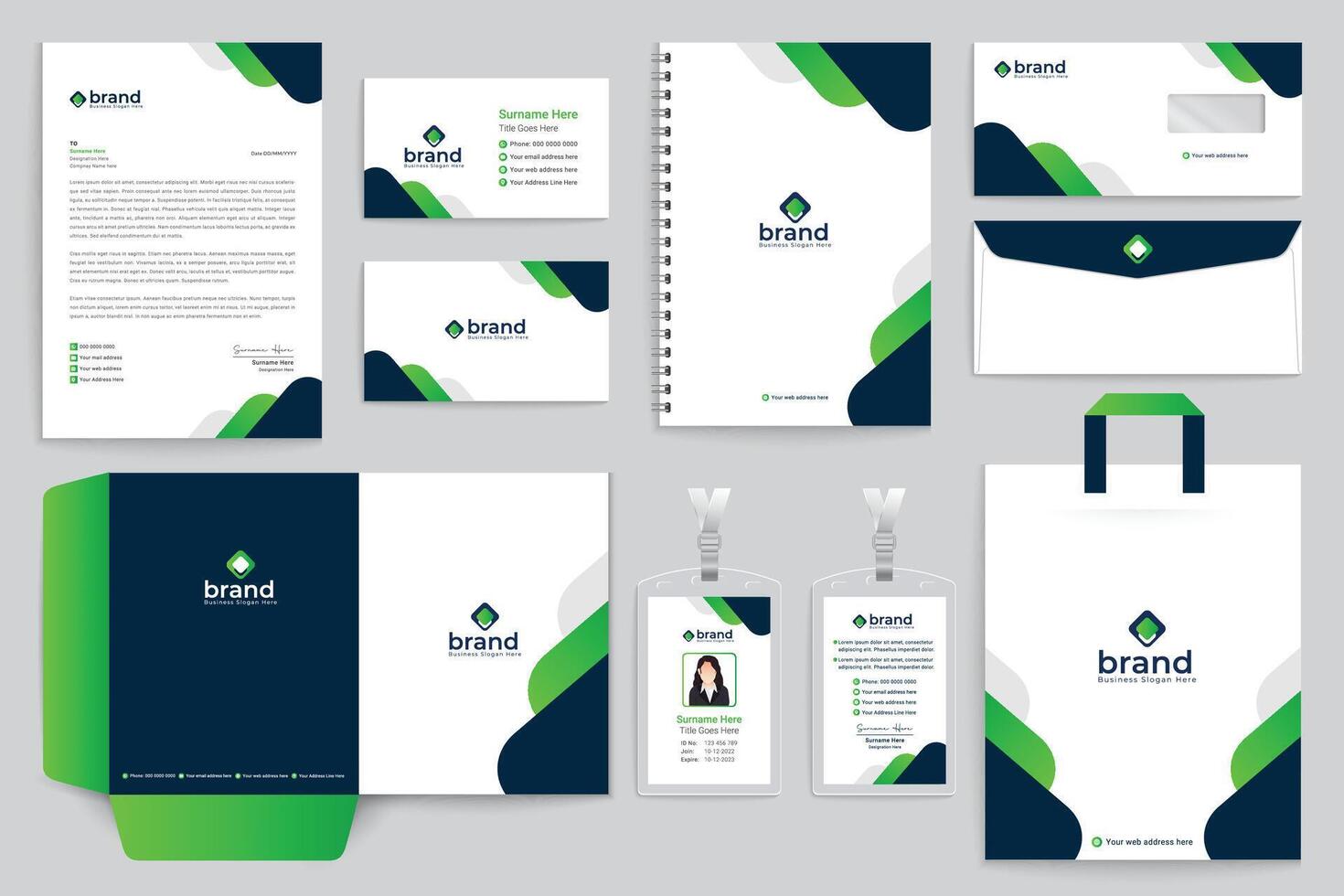 Healthcare and medical stationery design vector
