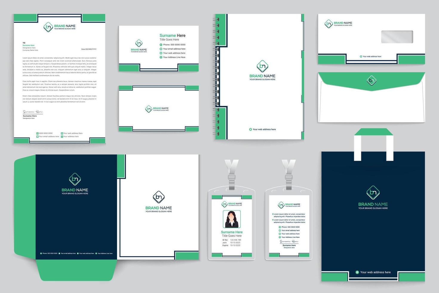 Minimalist stationery template vector