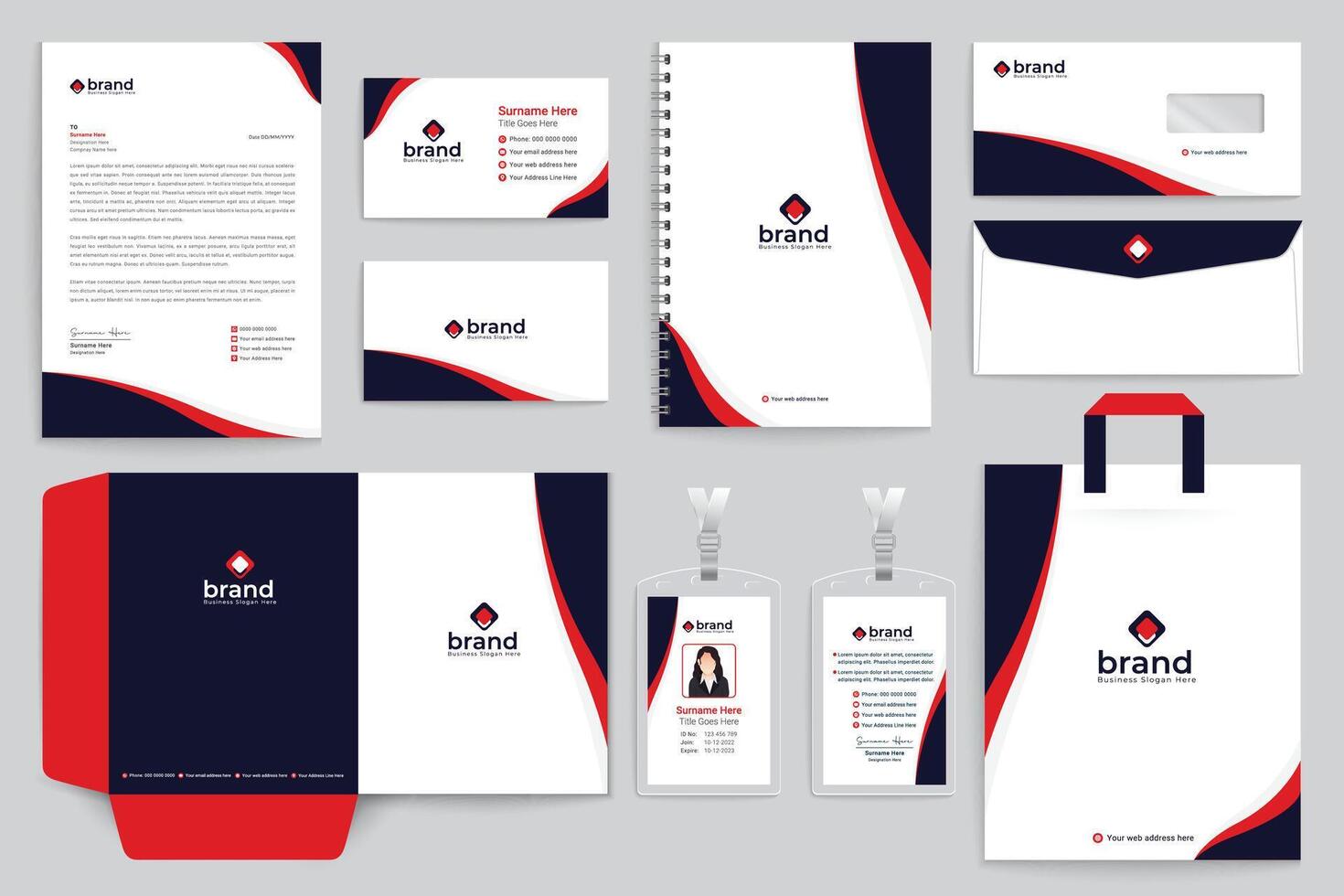 Dental stationery template design vector