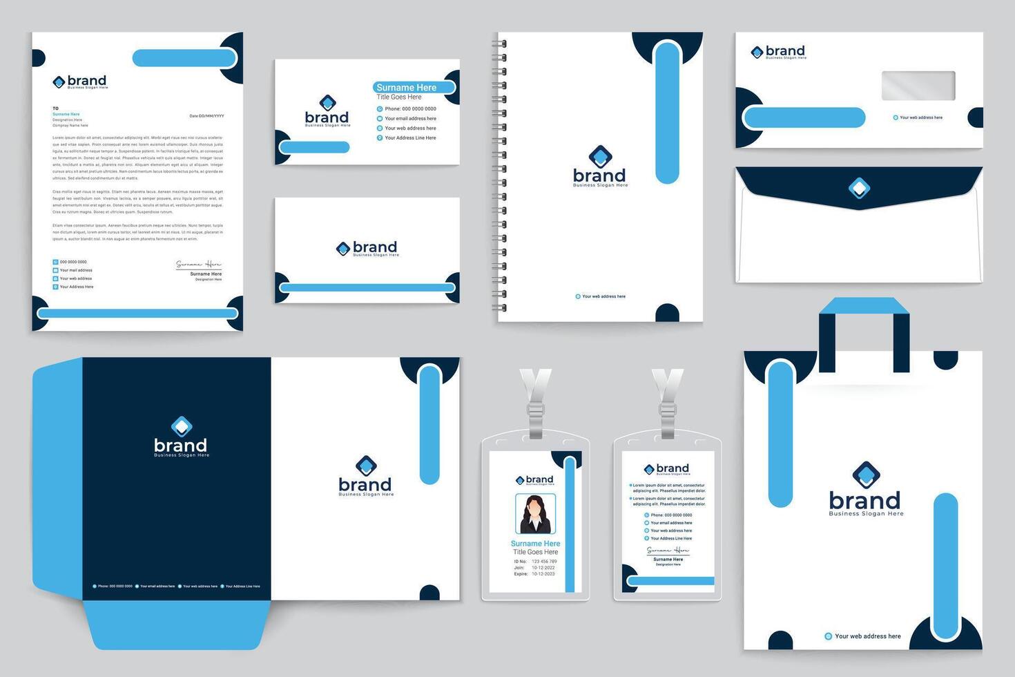 Medical stationery template design vector