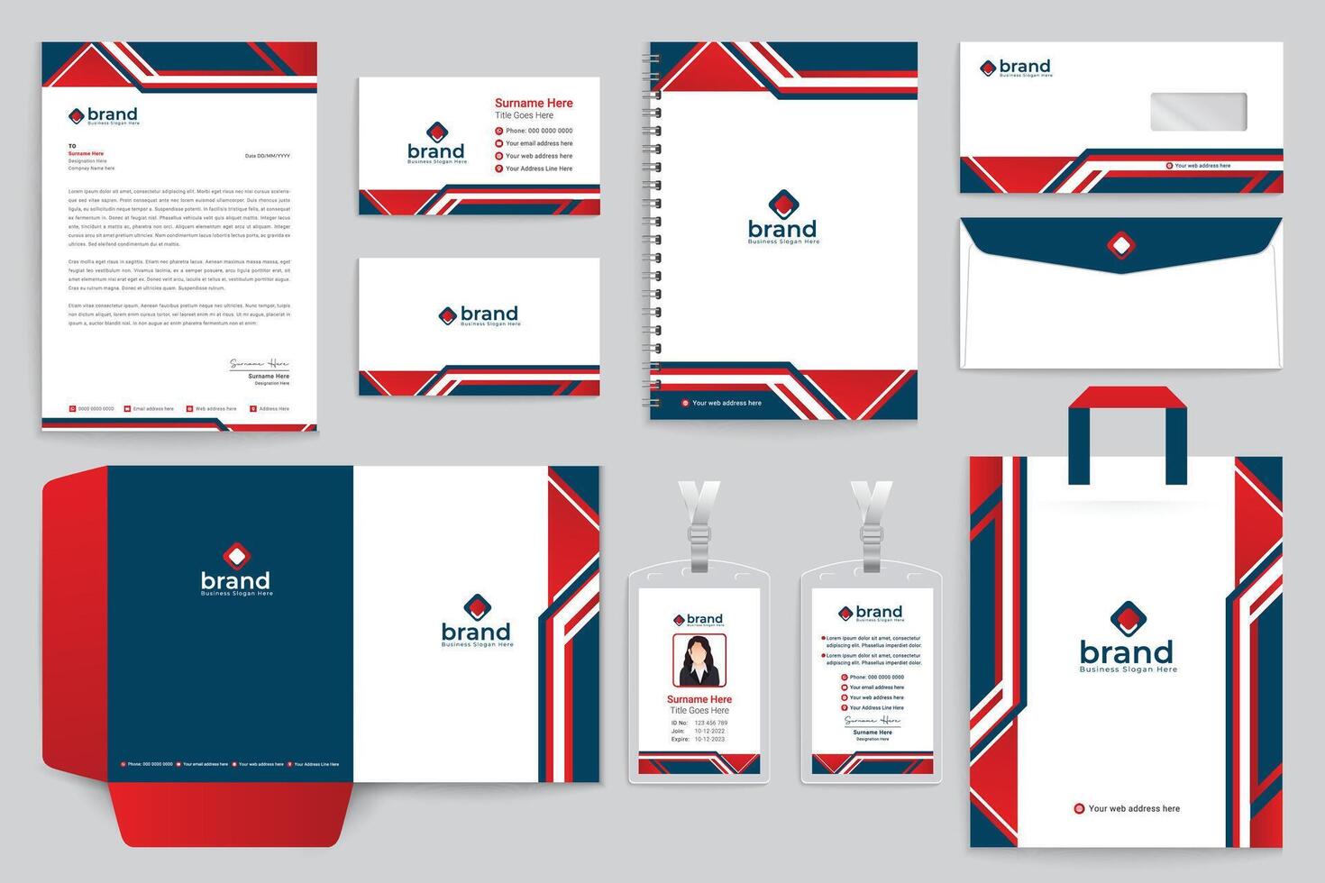 Professional stationery template design vector