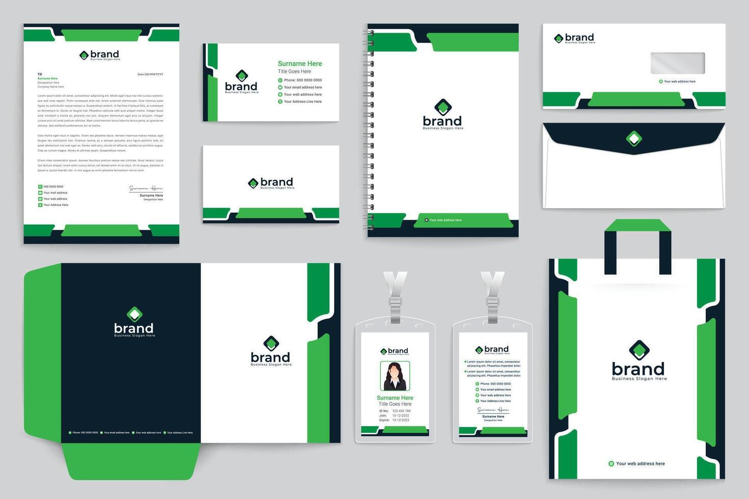 Medical stationery design vector