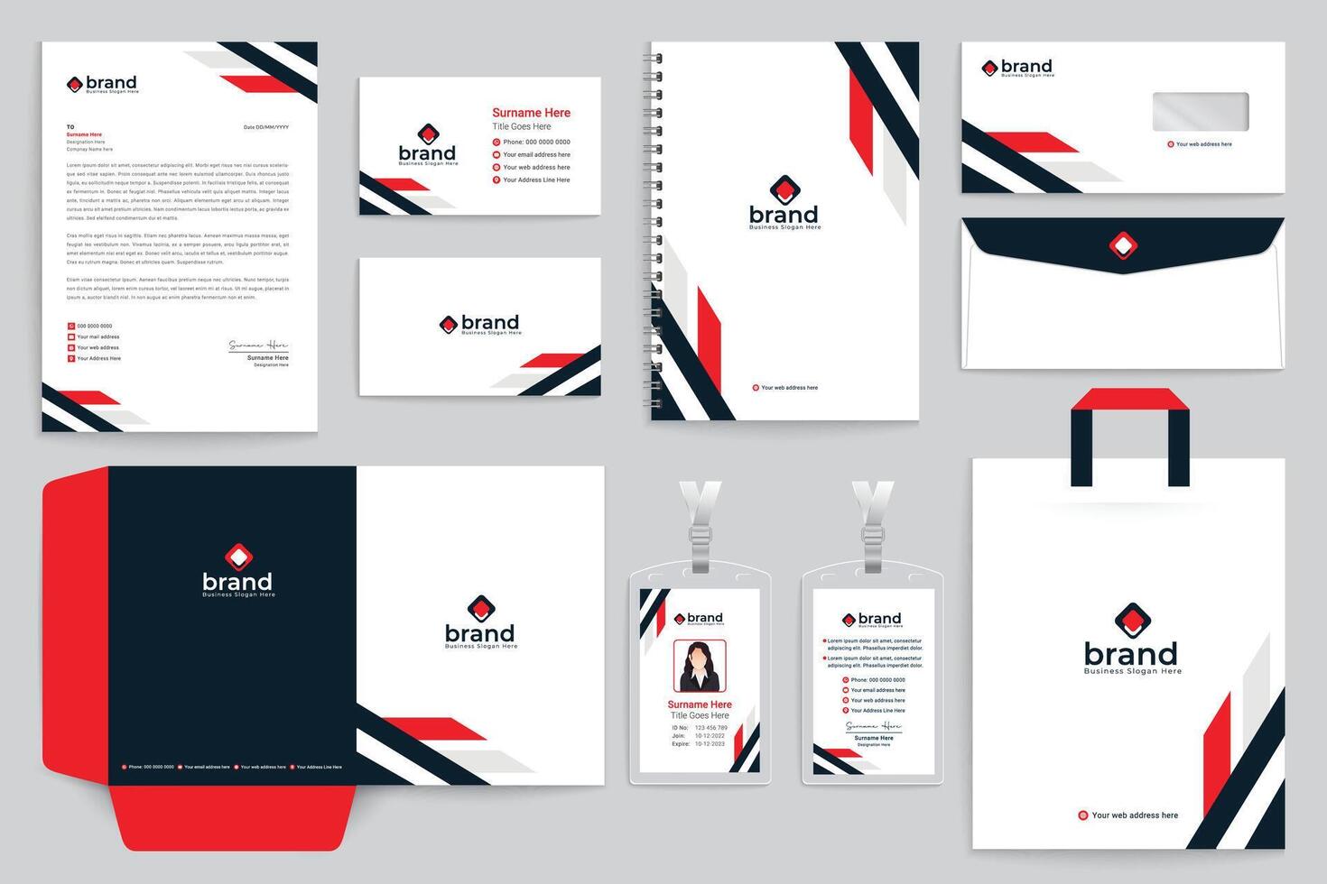 Technology connection stationery design vector