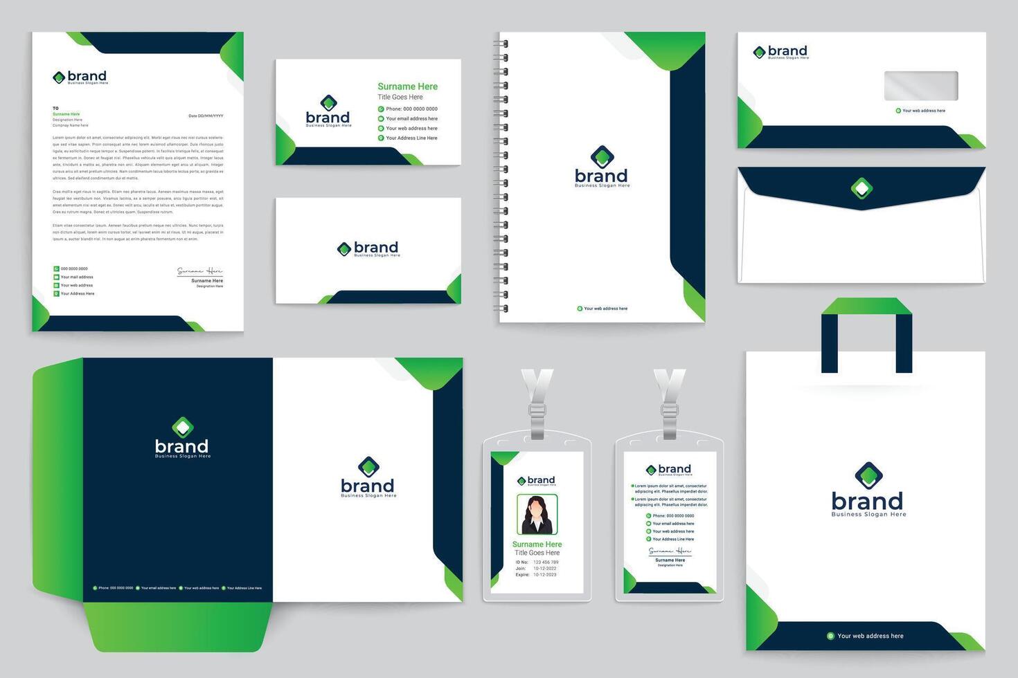 Health care and medical pattern stationery design vector