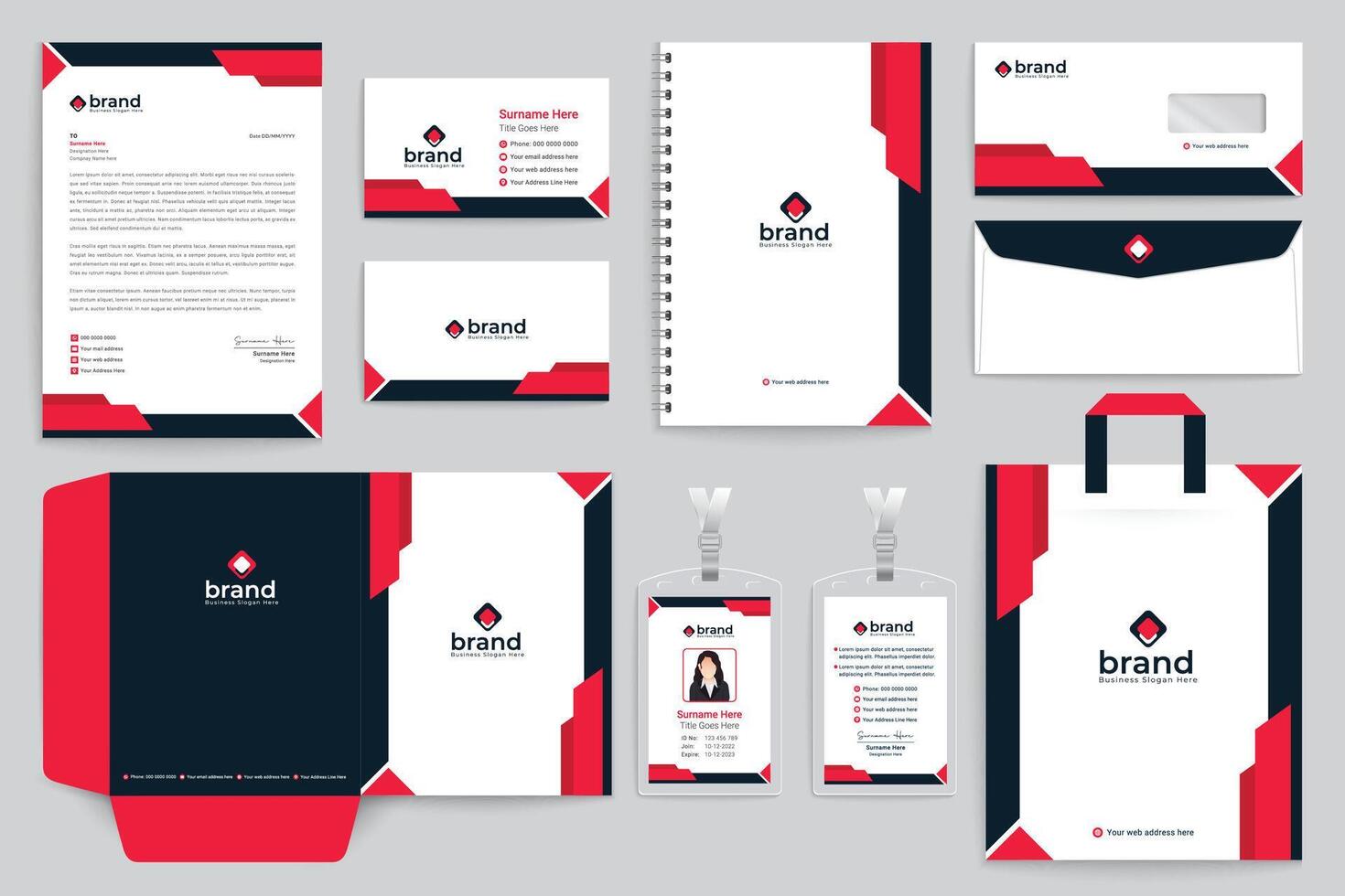 Aids day stationery template design vector