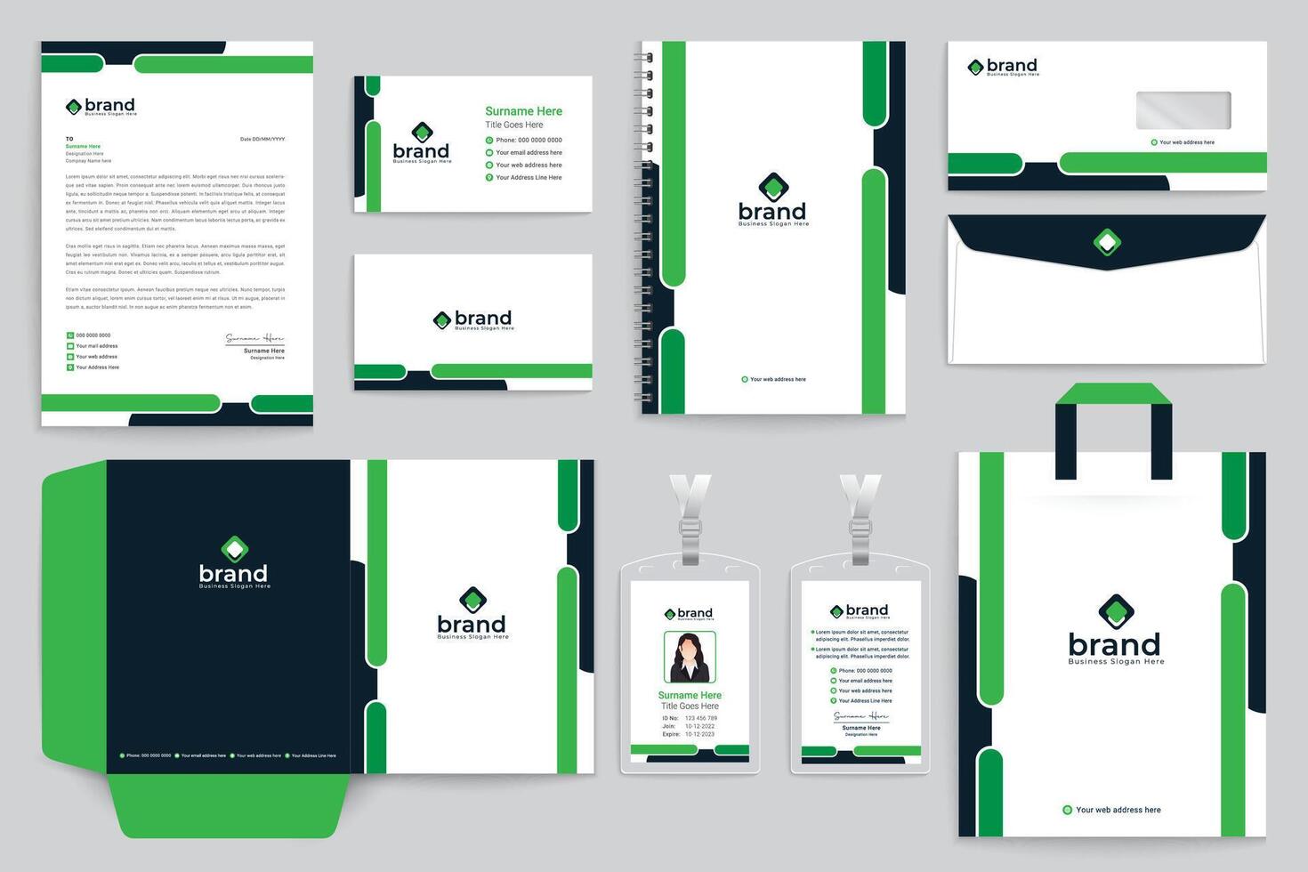 Modern and creative real estate stationery design vector