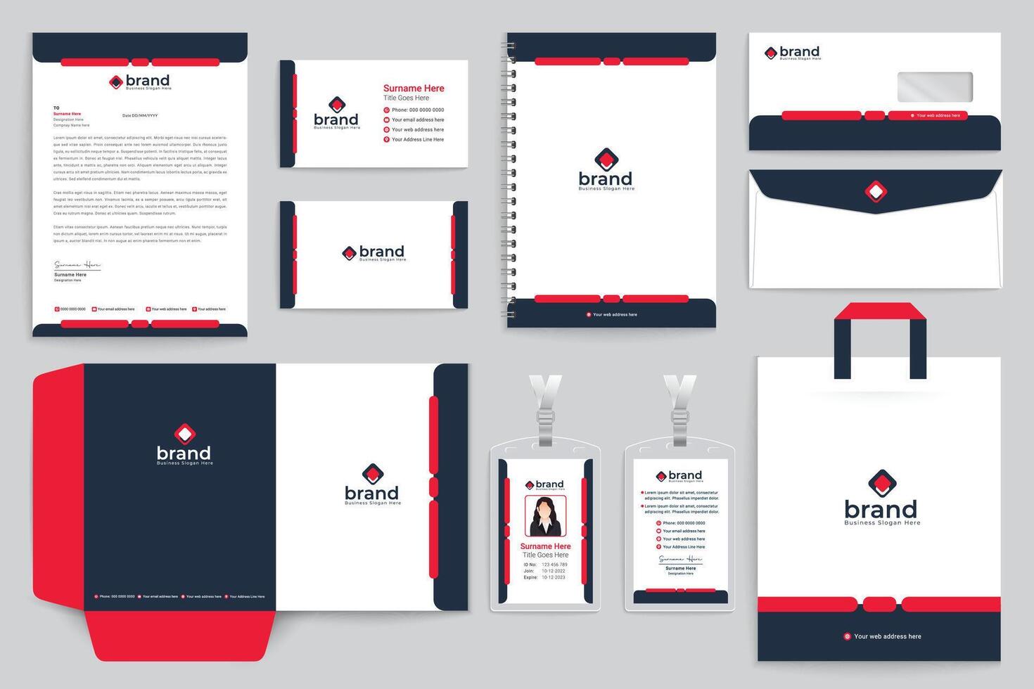 Stationery template design vector