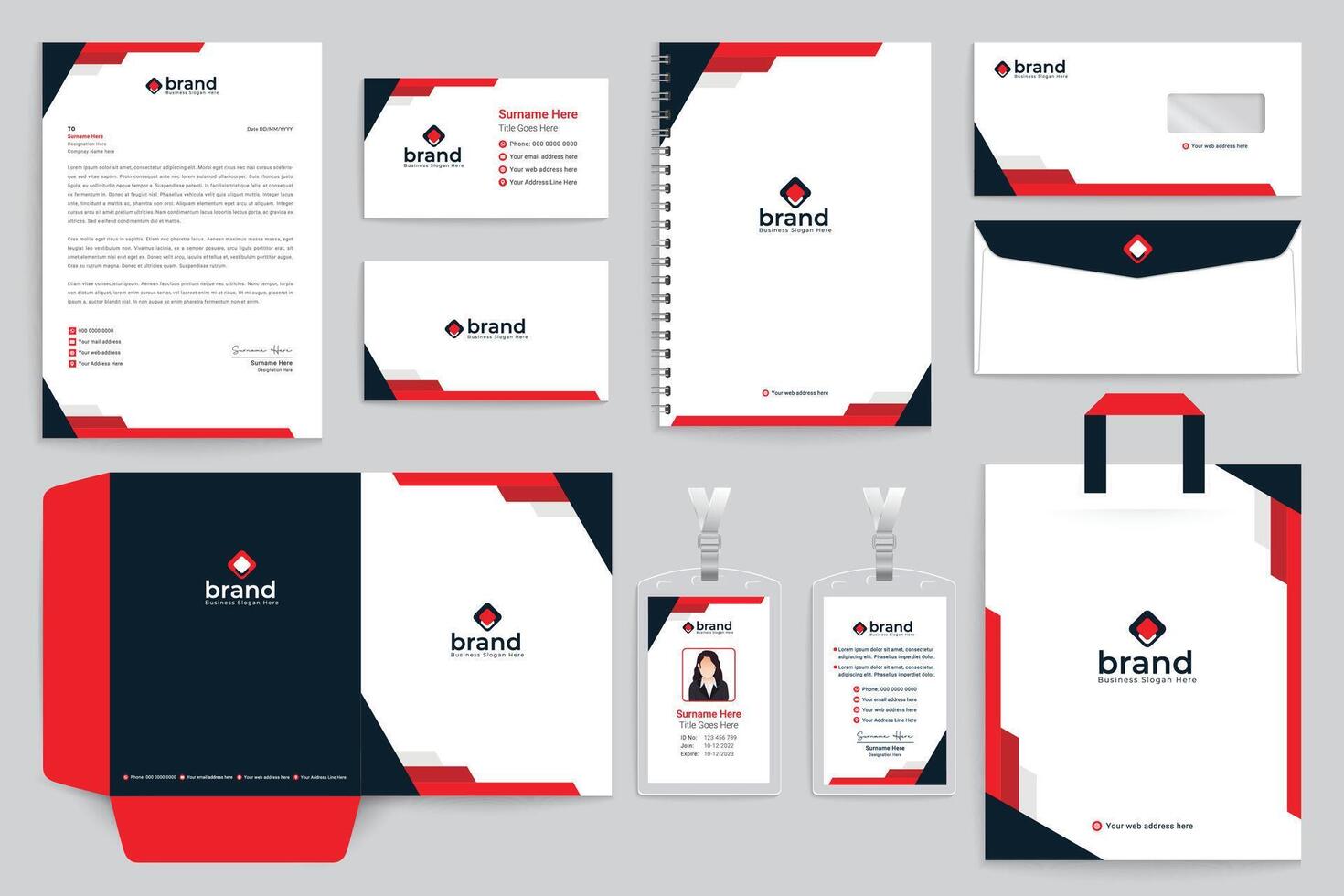Real estate house property stationery template design vector