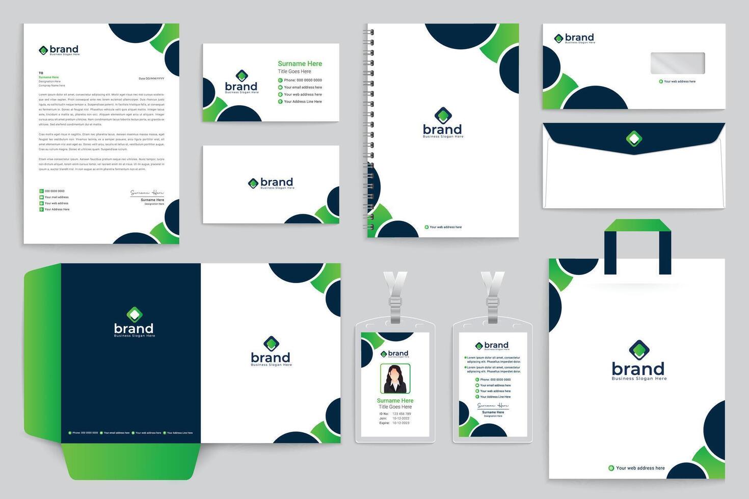 Real estate house stationery template design vector