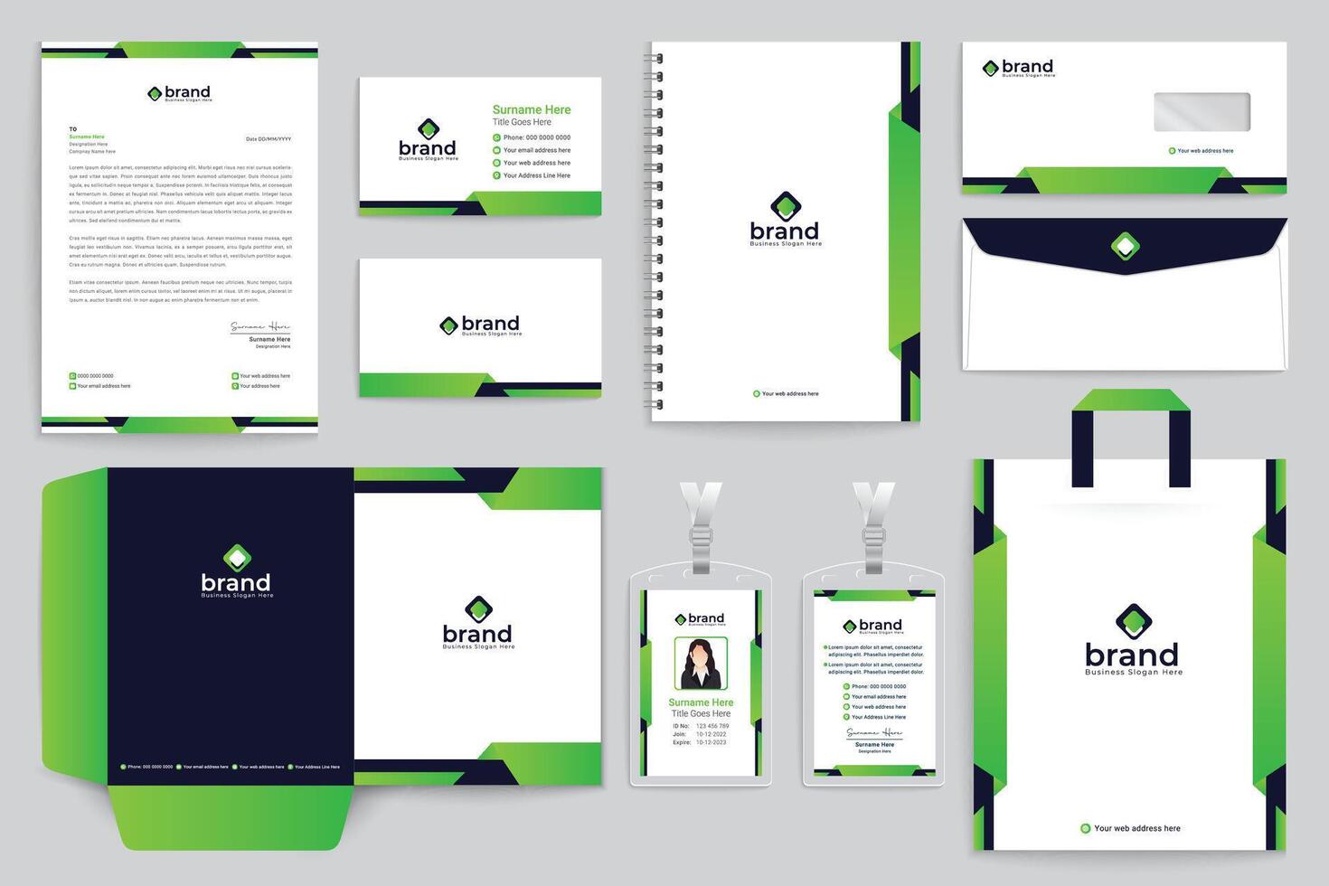 Modern stationery template vector