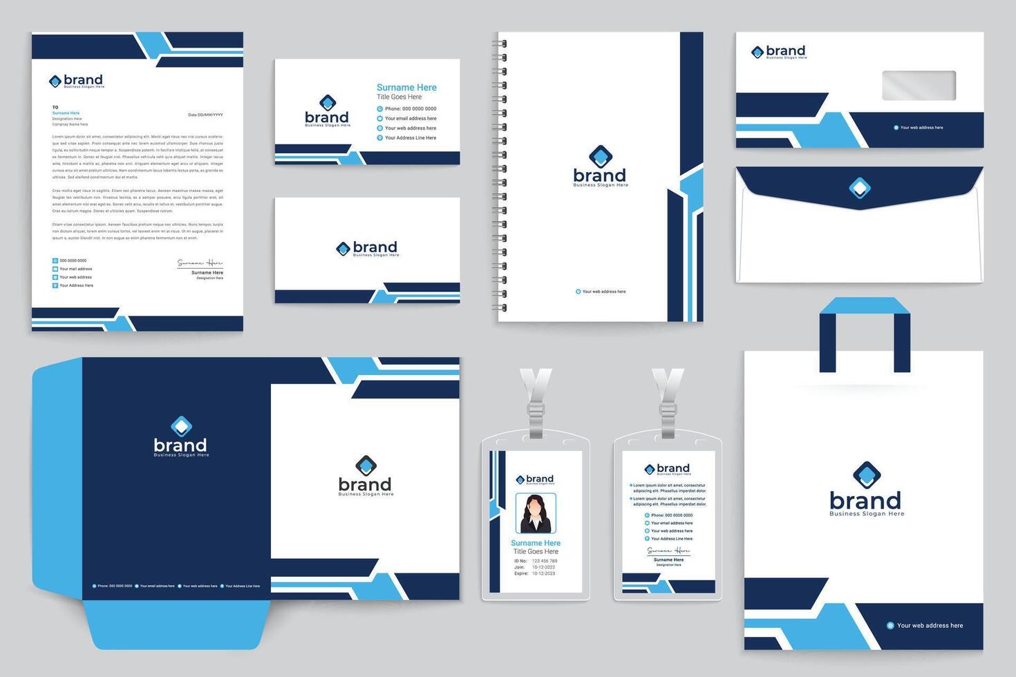 Minimalist stationery template vector