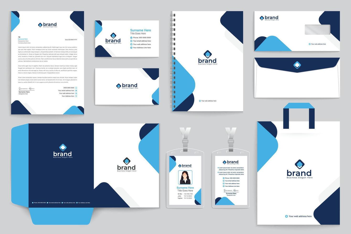 Modern stationery template vector