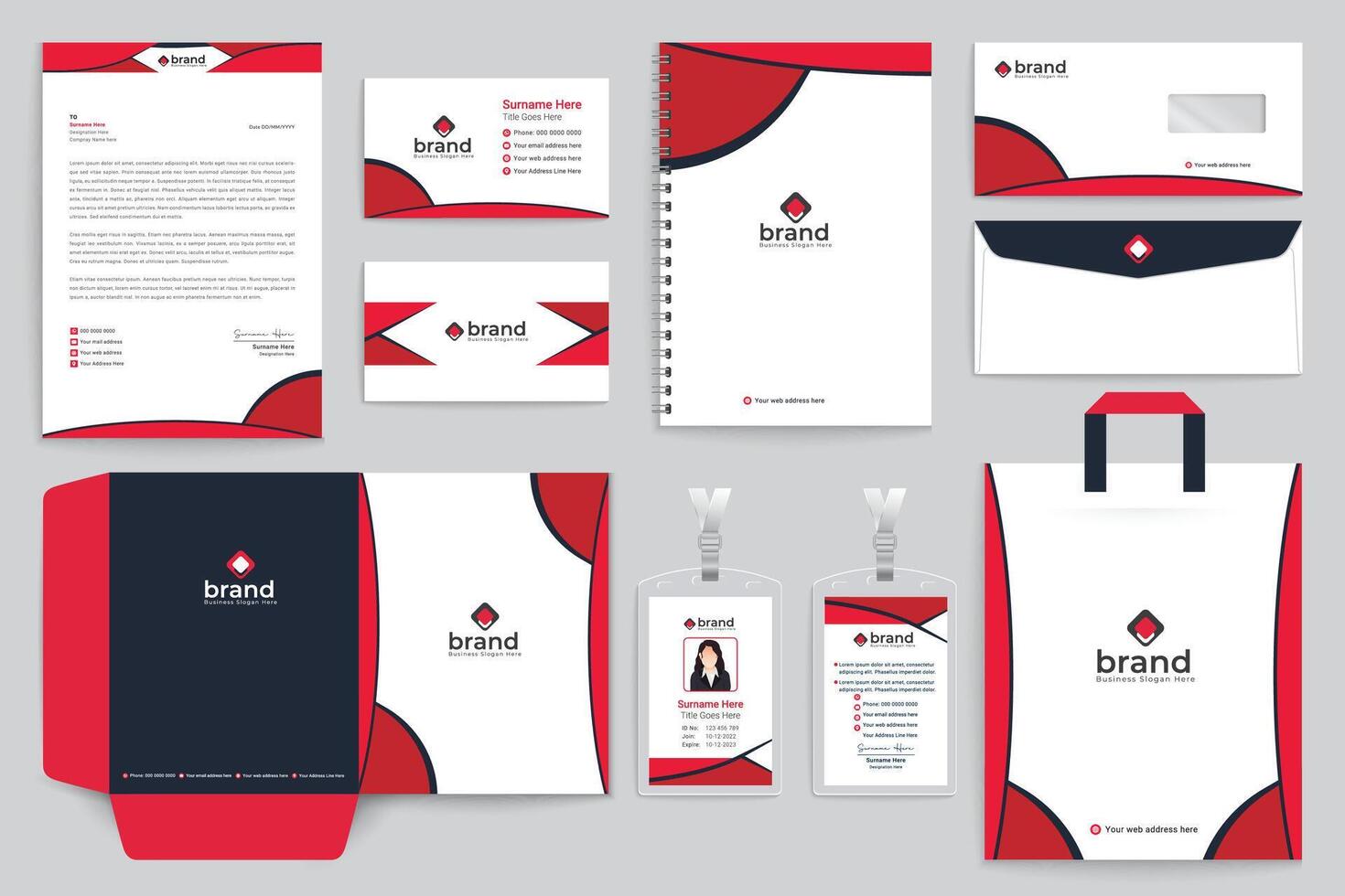 Modern stationery template design vector