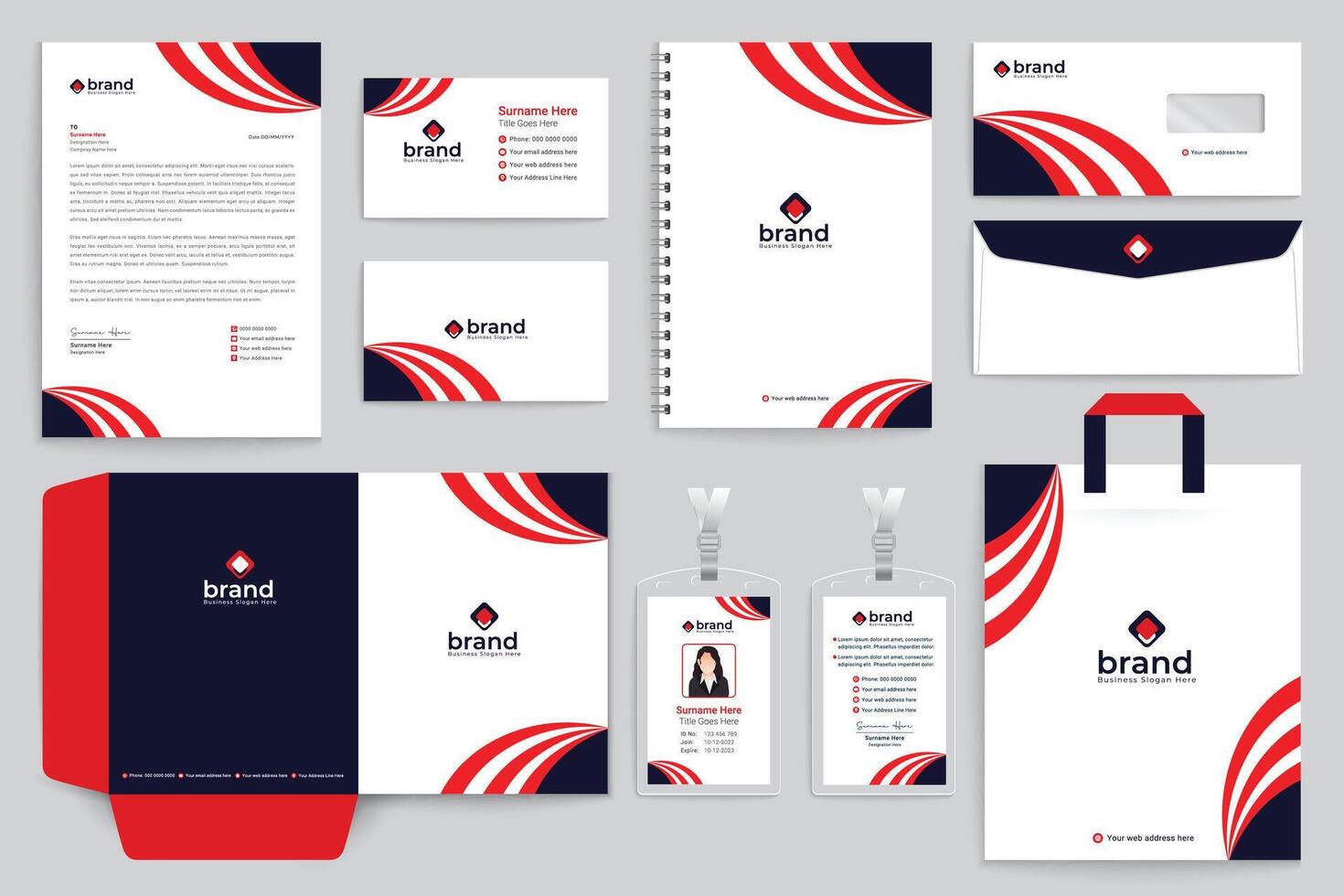 stationery template design vector