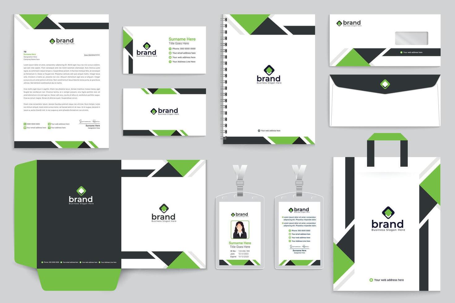 Elegant shape stationery template vector