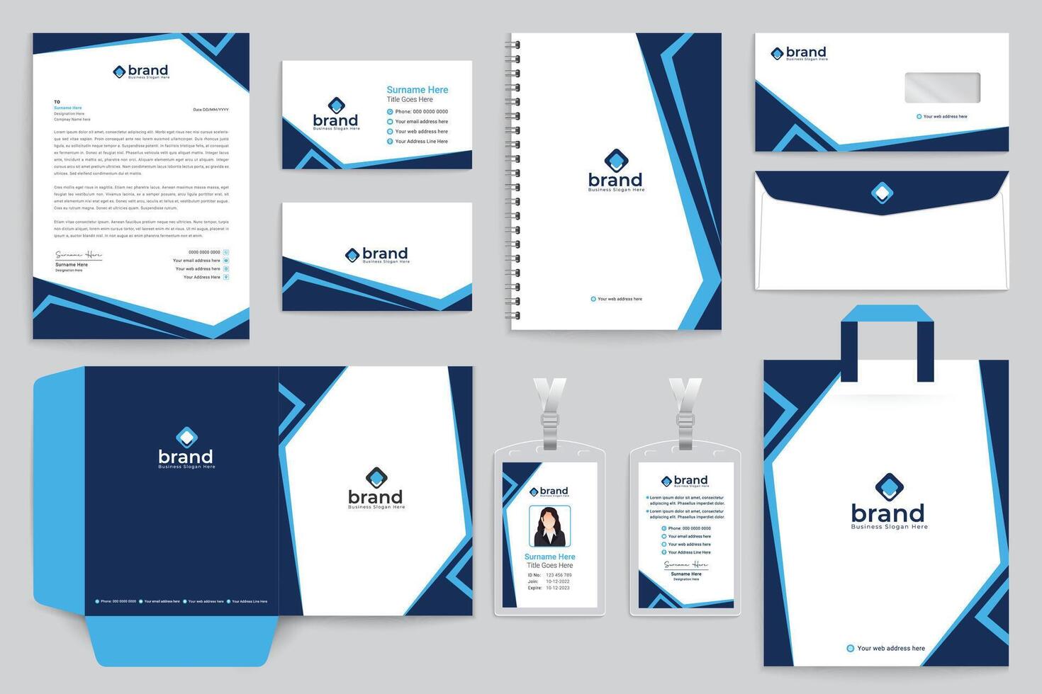Elegant minimal stationery template vector