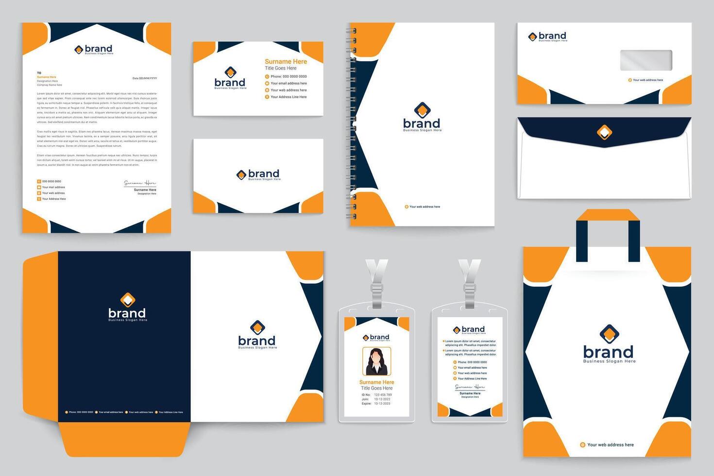 Stationery design template mockup vector