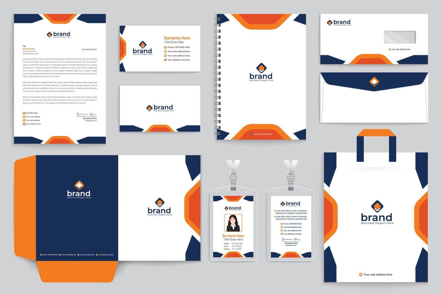 Modern stationery template vector