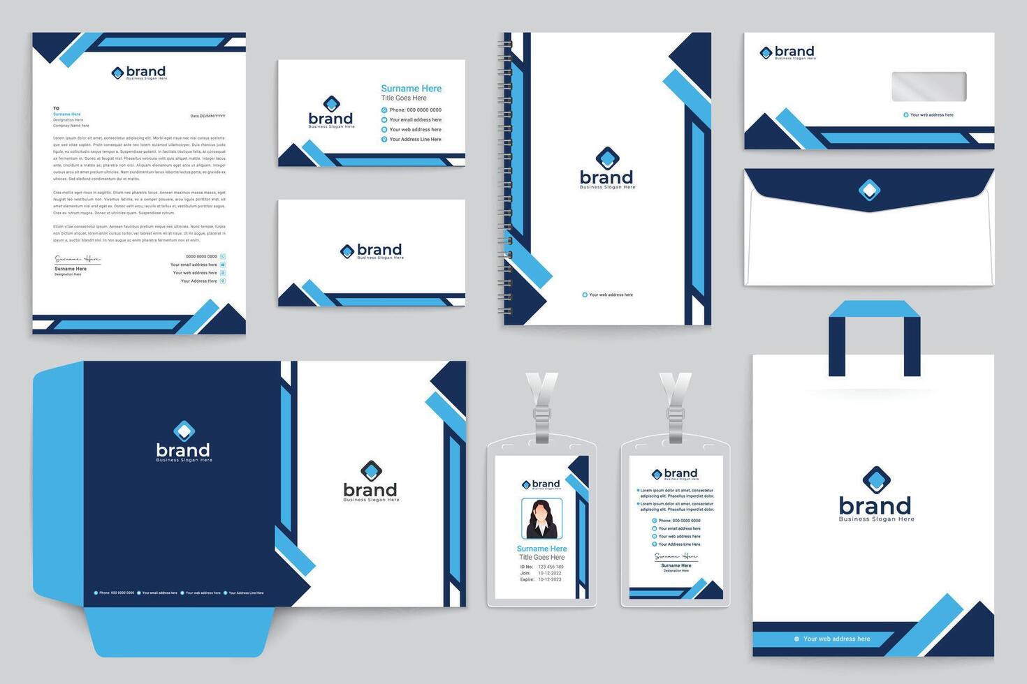 Corporate stationery template vector
