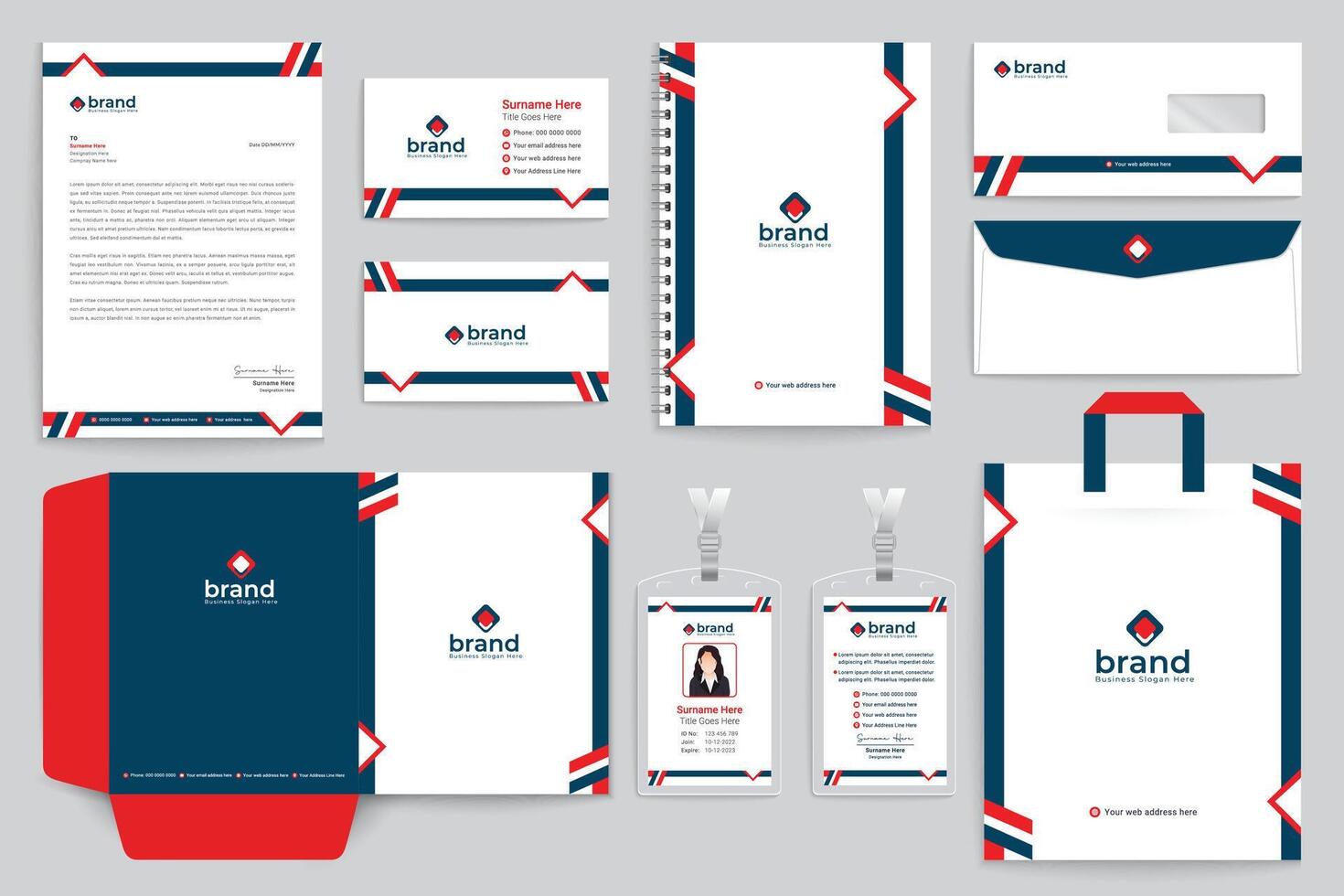 Aids day stationery template design vector