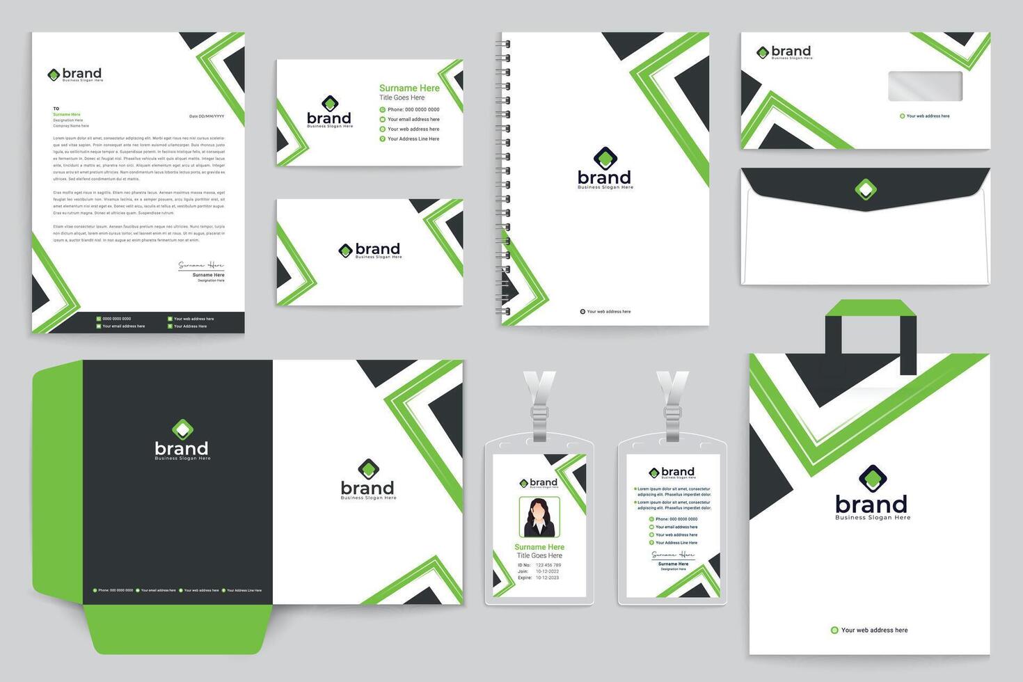 Clean minimal stationery design vector