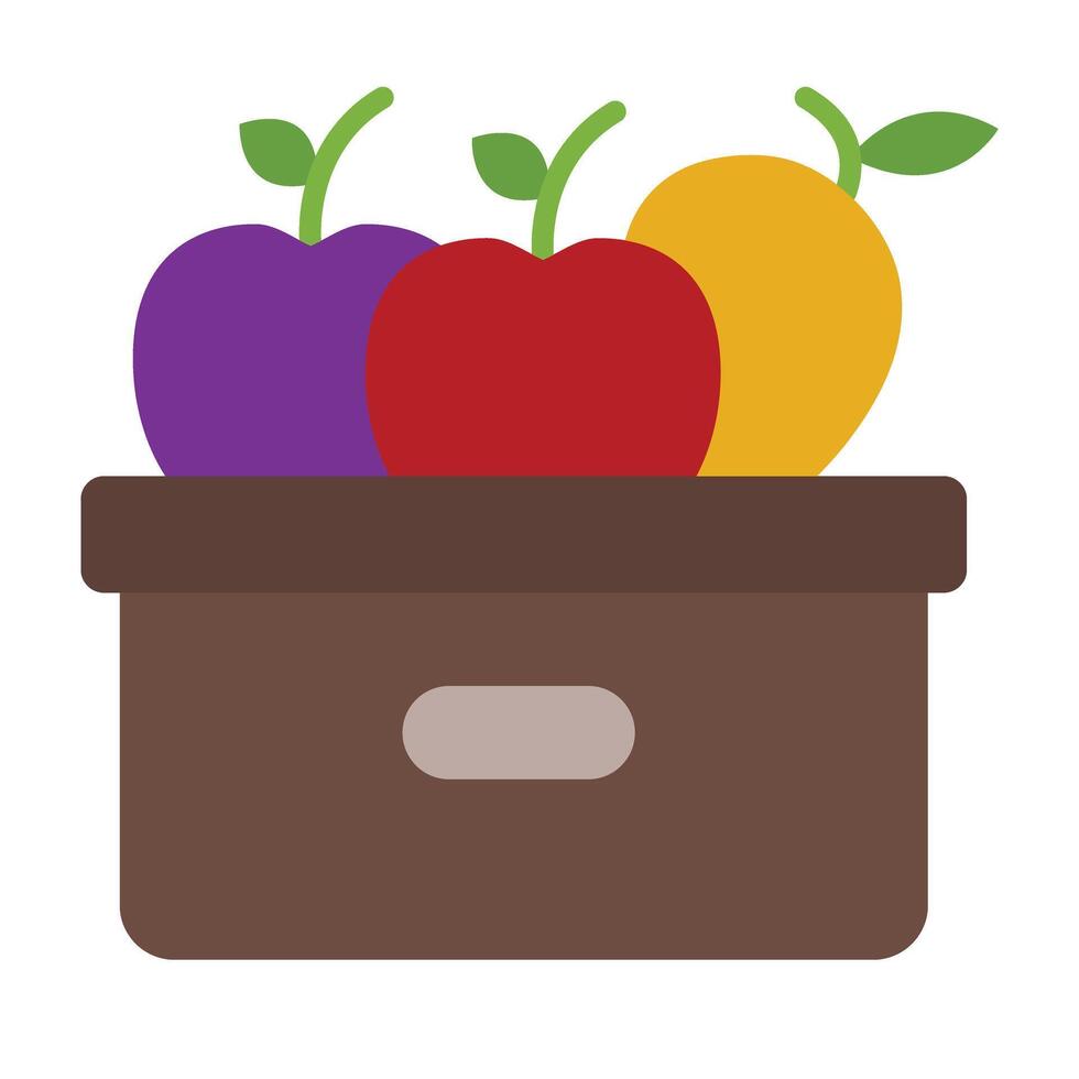 Fruit Box Flat Icon Design vector