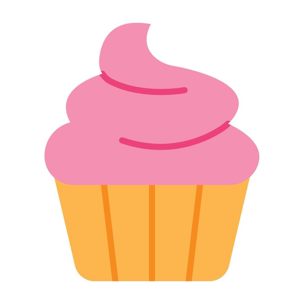 Cupcake Flat Icon Design vector