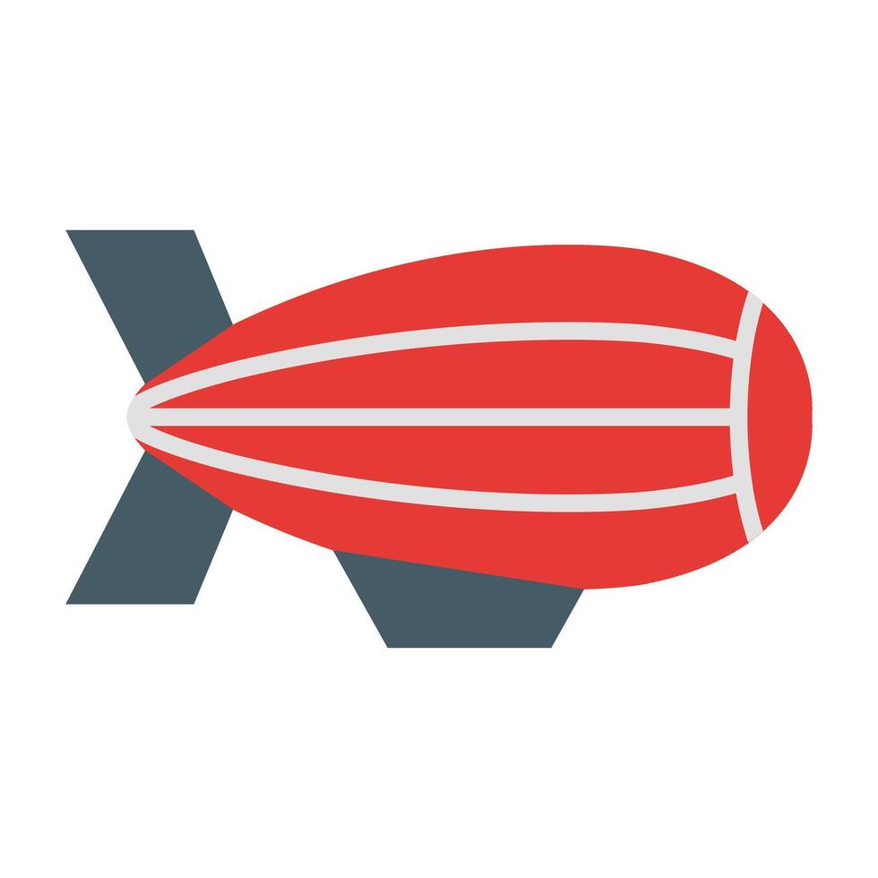 Blimp Flat Icon Design vector