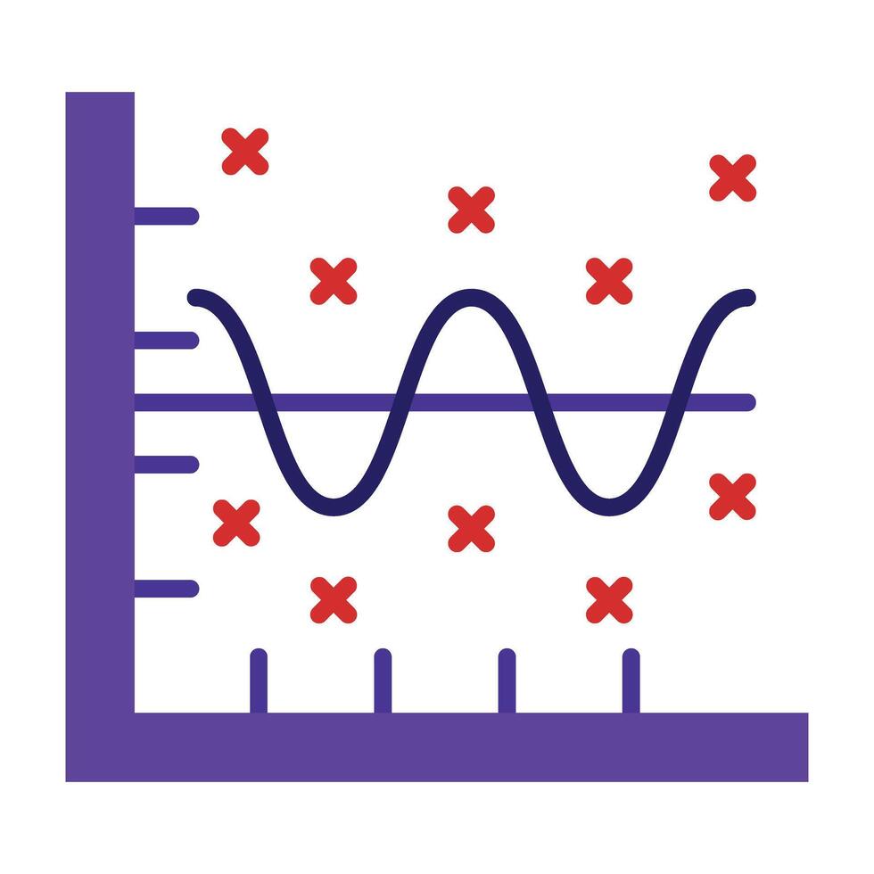 Wave Chart Flat Icon Design vector