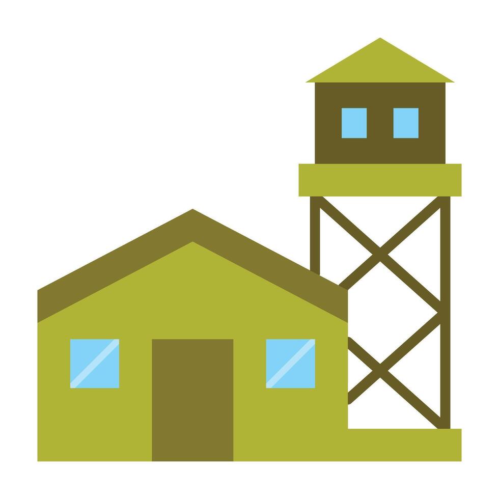 Military Base Flat Icon Design vector