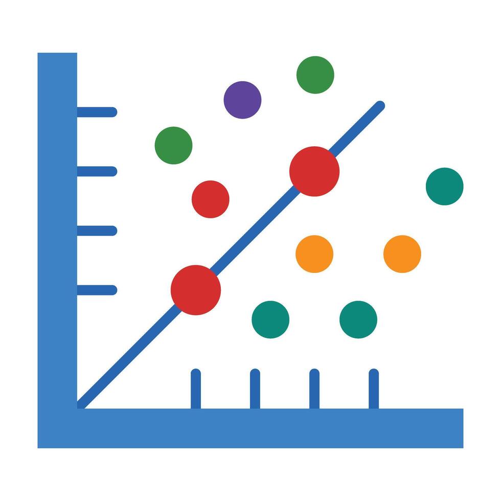 Scatter Graph Flat Icon Design vector